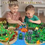 Army Men Military Toys For Boys Age 3-12, 124 Pcs Plastic Army Men Playset - Army Men Action Figures With Toy Soldiers, Boats, Tanks, Helicopters And Battleships - Birthday Gift For Kids