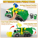 Large Garbage Truck Toy Set For Boys Ages 3 4 5 6 7 8, Kids Trash Truck With Sound, Light, Dumpster, Trash Bins And Learning Cards, Friction Powered Garbage Trucks Christmas Birthday Gifts For Toddler