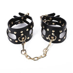 Handcuffs For Bondage Sex Games, Bdsm Adult Pu Leather Fetish Gold Rivet Decorative Wrist Cuffs Sex Toys Sm Slave Beginner Adult Sex Restraints Toy