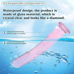 Pink Glass Butt Plug Trainer,Anal Plug Crystal Glass Anus Dilator For Beginner Advanced Men Women(M)