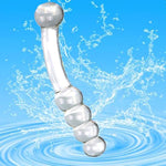 Crystal Glass Dildo Penis Anal Beads Butt Plug Masturbation Personal Massager G-Spot Stimulation Adult Sex Toy,Double Head Design Butt Plug Dildo Masturbation Penis Anal Plug For Women Men