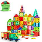 132 Pcs Magnetic Tiles Building Blocks With 2 Cars, Stem Educational Construction Montessori Toys For Kids Ages 3 4 5 6 7 8 9, Magnet Building Set Gift For Boys Girls