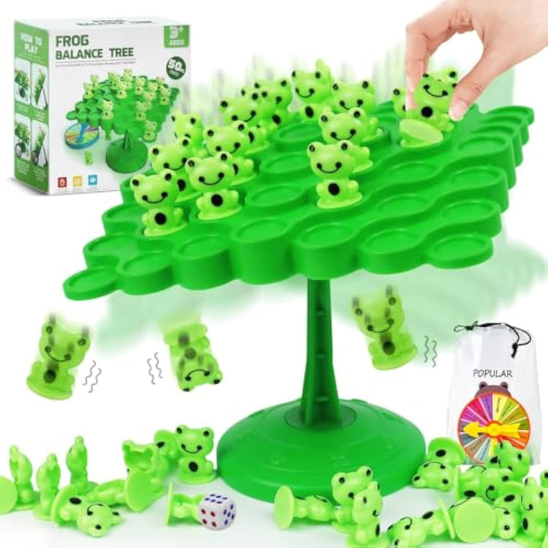 Frog Balance Game Toys,Balance Game Tree Two-Player Parent-Child Interactive Family Tabletop Puzzle Montessori Toy,Frogs Board For Kids And Adults (Frog)