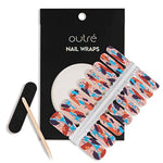 Outré Nail Wraps Kit – Professional Kit With Nail Polish Strips, Cuticle Pusher, Mini Nail File – Easy And Fast Application – Long-Lasting Nail Polish Wraps – Modern Pop Nail Wraps For Women (80S Vibe)