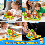 Magnetic Blocks Travel Toddler Toys Magnet Building Tiles Construction Cubes Stem Sensory Learning Farm Toys With Box Christmas Birthday Gifts For Kids Ages 3 4 5 6 7 8 Year Old Boys Girls