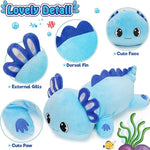 Axolotl Plush, 13" Soft Stuffed Animal Plush Toy, Cute Axolotl Plushies Pillow, Kawaii Plushies Dolls For Kids, Blue Axolotl Gift For Girls Boys