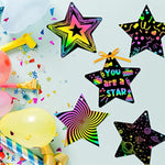 60 Pcs Star Scratch Art Cards, Magic Rainbow DIY Ornaments for Kids