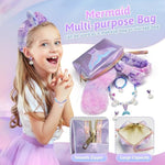 Mermaid Gift Set For Girls 4 5 6 7 8 9 10 Years Old, Mermaid Toys For Little Girls Age 4-6 6-8 8-10 Birthday Gifts With Light Up Star Pillow, Jewelry, Diary, Accessories, Princess Toys
