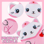 Nurse Cat Stuffed Animal, 8-Inch Pink Cat Plush Toy With Stethoscope Embroidery, Cute Cat Plushie Pillow Gifts For Nurses Women, Nursing Student Graduation And Appreciation Week Gift