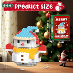 2025 Christmas Building Blocks Set, Stacking Bricks Christmas Decorations And Gifts Building Set Toys Xmas Gifts For Kids And Adults (Snowman Blue)