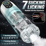 Male Masturbator Penis Pump Mens Sex Toy - Adult Sex Toys for Men Sex Toy 7 Thrusting Rotating Vibrating Sucking Licking - Pocket Pussy Adult Toys Blowjob Sex Machine Male Sex Toys Stroker