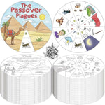24 Set Passover 10 Plagues Craft Kit, DIY Coloring Wheel Cards for Kids