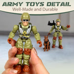 Army Men Action Figures With Weapons, Toy Soldiers For Boys, Plastic Army Toys For Boys 6-8, Birthday Gift For Military Collectors (6Pcs Green + 6Pcs Yellow)