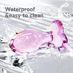 Crystal Glass Butt Plug,Mini Pink Glass Anal Plug, Anal Masturbation Plug For Men Women Gay And Couples