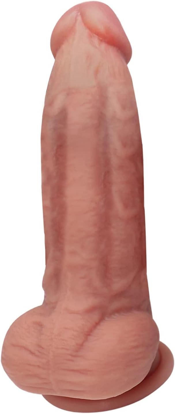 7" Realistic Silicone Dildo with Suction Cup, Soft G-Spot & Anal Stimulator for Men & Women