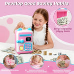 ?Upgraded? Piggy Bank, Face Id Password Unlocking Electronic Kids Bank Atm Security Unlocking Cash Coin Bank Toys Gifts For Kids, Coin Bank For 3 4 5 6 7 8 9 10 11 12 Year Old Girls Boys