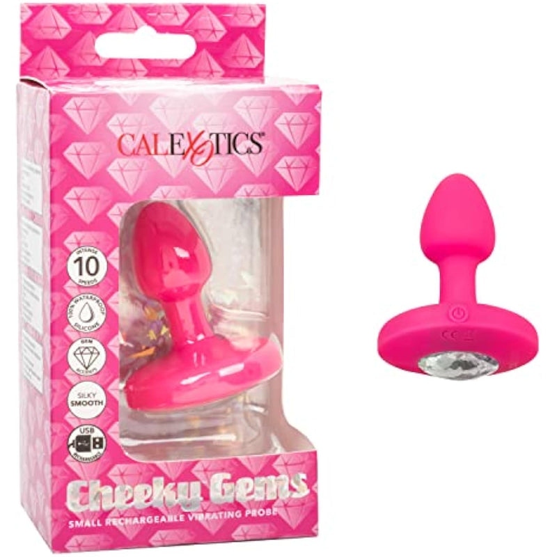 Cheeky Gems Small Rechargeable Vibrating Probe Anal Vibrator For Adult Sex Toy - Pink