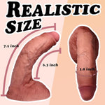 Realistic Silicone Dildo for Beginners, Soft Liquid Silicone Fake Penis for Vaginal and Anal Play, Lifelike Adult Sex Toys with Strong Suction Cup Base