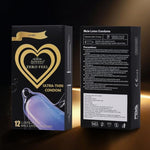 Ultra Thin Condoms for Men, Natural Latex Medium, 12 Count