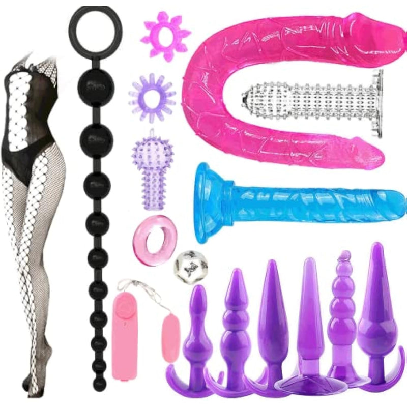 17 In 1 Anal Plug Set Pleasure Plug Toy For Women Men Butt Plugs Stick Beginner Training Kit Anales Beads