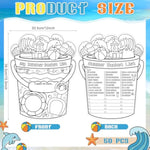 50 Pcs Summer Bucket List Coloring Posters for Kids, 15.5 Inch Classroom Craft