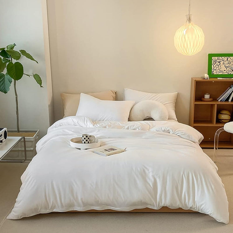 White Bedding Comforter Set Twin Plain White Bedding Set Solid White Comforter