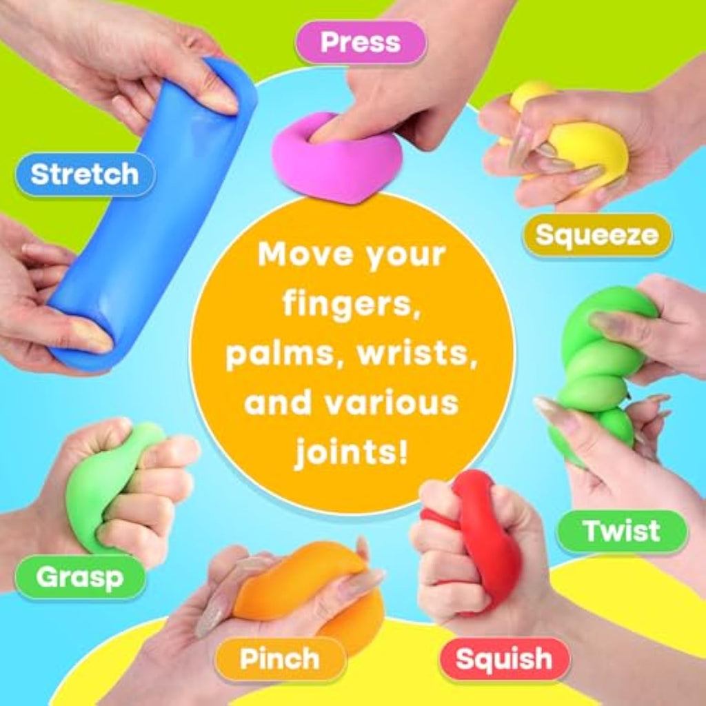 24 Pack Mini Slow Rise Stress Cube: Pull Stretch Fidget Toys For ...