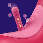 Adjustable Sex Saddle with 3 Attachments, Thrusting & Flapping Vibrator, Remote Control