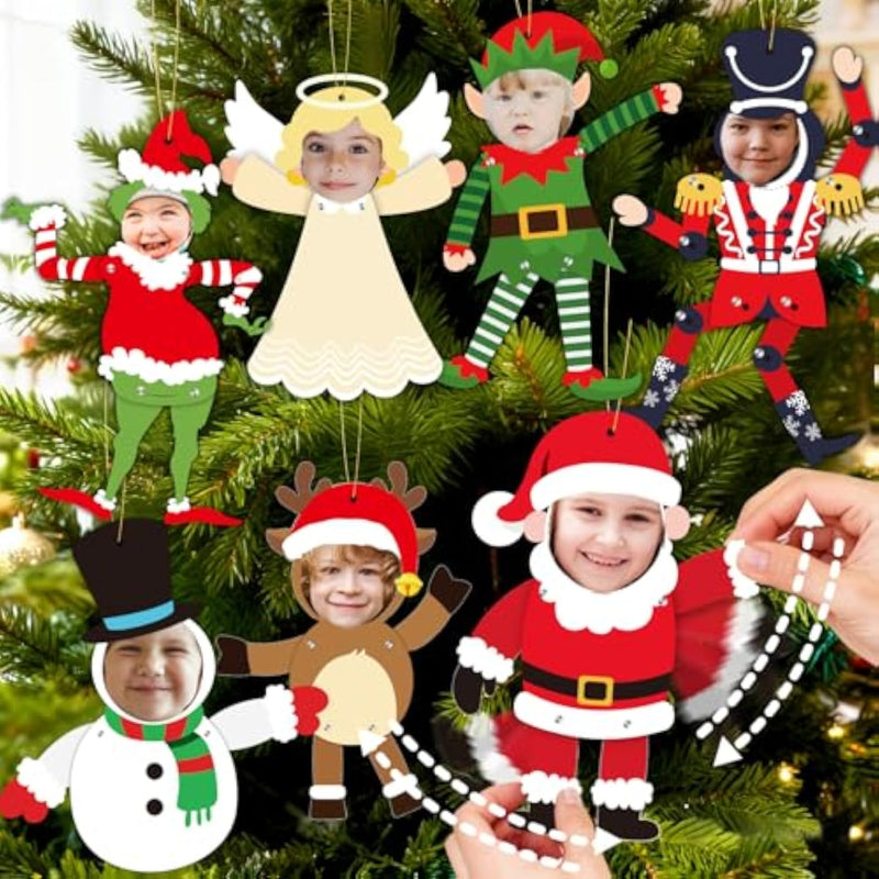 28 Pack Christmas Photo Frame Craft Kit with Snowman, Angel & Reindeer Designs