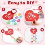 24 Sets Valentine's Day Christian Heart Craft Kits for Kids, DIY Classroom Activity