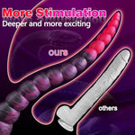 14" Long Anal Tentacle Dildo, Huge Horse Octopus Anal Snake Knot Fantasy Monster Ribbed Dildo, Long Butt Plug Alien Knotted Tentical Adult Sex Toys For Women Men Gay Prstate Massage