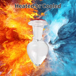 Crystal Glass Anal Plug With Luxury Jewelry Butt Plug Fetish Anus Stimulation Unisex Adult Anal Sex Toy (Red, L)