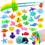 Magnetic Fishing Pool Toys Game, Water Table Bathtub Bath Toy - Pole Rod Floating Fish, Birthday Party Gifts For Toddler Age 3 4 5 6 Year Old, Kids Outdoor Toys