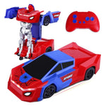 Remote Control Transformer Car With One-Button Deformation And 360° Rotation, Transform Robot Rc Car For Kids 4-12 Years Old?Red?