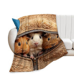 Guinea Pig Blanket Cute Throw Blankets Cozy Fleece Flannel Plush Bedding Guinea Pig Stuff Gifts For Men Women Boys Girls Teens Adults For Couch Sofa Bed Decor 40"X50"