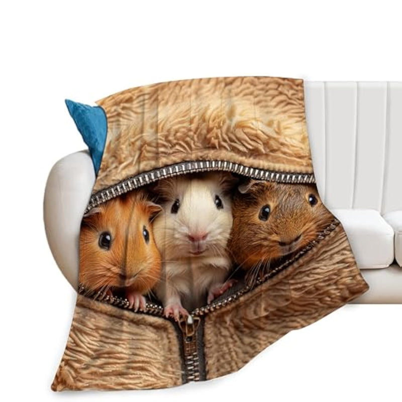 Guinea Pig Blanket Cute Throw Blankets Cozy Fleece Flannel Plush Bedding Guinea Pig Stuff Gifts For Men Women Boys Girls Teens Adults For Couch Sofa Bed Decor 40"X50"