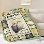 Parrot Bird Throw Blanket Cute Cockatiel Stuff Gifts For Kids Girls Boys Adults Women Men Soft Cozy Warm Plush Fluffy Fuzzy Fleece Blanket Decor 40''X50''