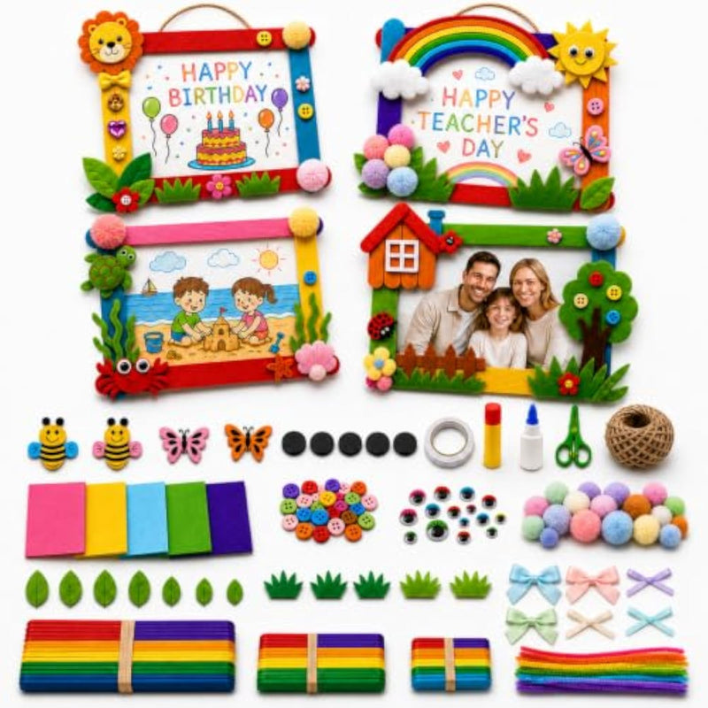 DIY Wooden Picture Frame Craft Kit for Kids, Makes 30+ Frames for Group Activities