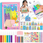 Squeegee Art Craft Kit for Kids with Rainbow Scratch Notebooks & Painting Activities