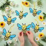 24 Sets Bee Suncatcher Craft Kit, DIY Tissue Paper Hanging Ornaments for Kids