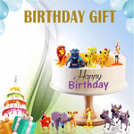 Animal Doll Commemorative Set, Warthog&Spotted Hyena Toys, Home Party Cake Animal Decoration Pvc Model (2.0 Inch/12 Piece)