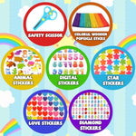 1500+ Pcs Pipe Cleaners Craft Supplies Kit with Pom Poms, Feathers & Wiggle Eyes