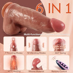 3" Diameter Thick Thrusting Dildo Vibrator, Huge Realistic Dildos With Thrusting Vibrating For G-Spot Anal Advanced Play, Giant Silicone Penis Big Sex Toy For Woman Men With Strong Suction Cup