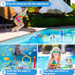 35Pcs Pool Diving Swimming Toys, Summer Underwater Game Toys With Pool Fishes Dive Sticks Rings Gems Storage Bag For Kids Swim Birthday Party Favors