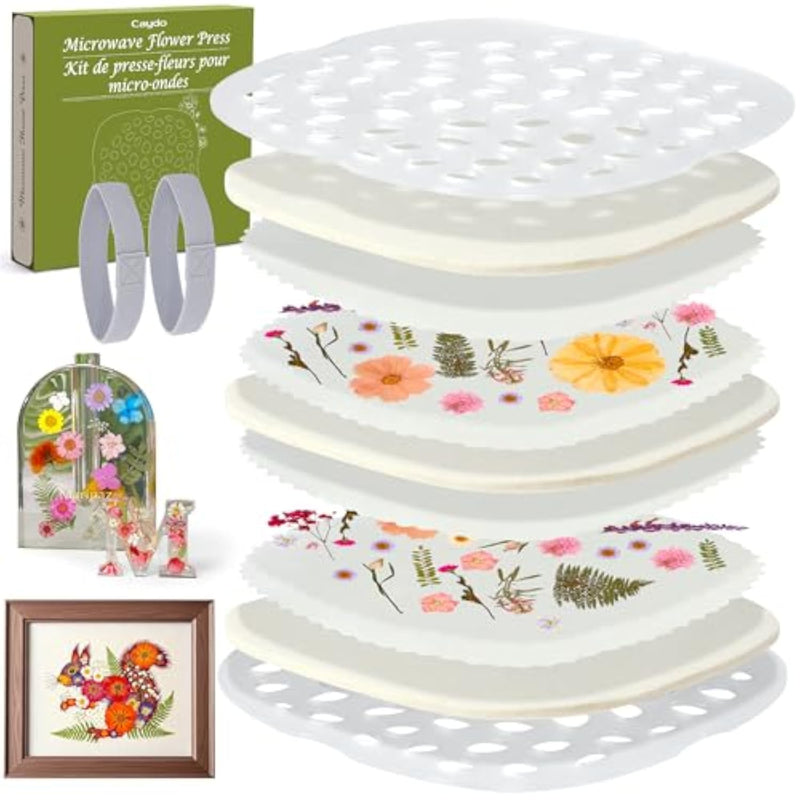 9" x 9" Microwave Flower Press Kit for Adults