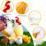 Chicken Stuffed Animal Plush Toy Egg Laying Hen With Zippered Belly, Hen House And Little Baby Chicks For Christmas Decorations Stuffers Party Supplies(Funny Style)