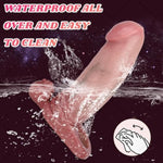 Silicone Penis Extender Condom With Cock Ring Realistic Textured Penis Sleeve Enlarger For Men Reusable Girth Enhancer Sleeve (D)
