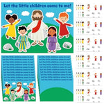 24 Sets Jesus and Children Christian Card Craft Kit for Kids with Stickers