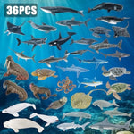 36Pcs Sea Animal Toys With Shark, Whale, Octopus & Other Ocean Animal Figurinestoys For Kids, Ocean Theme Cake Toppers Party Favors Birthday Gift For Boys Girls
