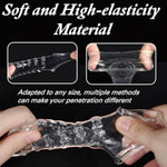 Reusable Penis Sleeve For Men, Ultra-Soft Open Tip Cock Sleeve With Ball Stretcher Penis Ring Extender Enlargement Girth Enhancer, Delay Ejaculation, Body-Safe Material Male Sex Toys - Clear